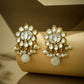 Nuyug 22K Gold-Plated Elegant MOP Studded Ethnic Pearl Drop Stud Earrings | Swadesiicart
