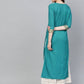 Anubhutee Peacock Blue Kurta Set with Golden Traditional Motifs - Swadesiicart