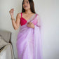 Vamsee Sheetal Lavender Organza Saree - Swadesiicart