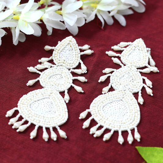 Mominos Fashion Johar Kamal Handicraft Off White Pearls Earrings - Mominos Fashion