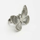 NVR Women's Silver-Toned Butterfly Shape Adjustable Finger Ring | Swadesiicart