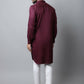 Even Apparels Maroon Color Pure Cotton Solid Men's Kurta With Shirt Collar (MMS755) | Swadesiicart