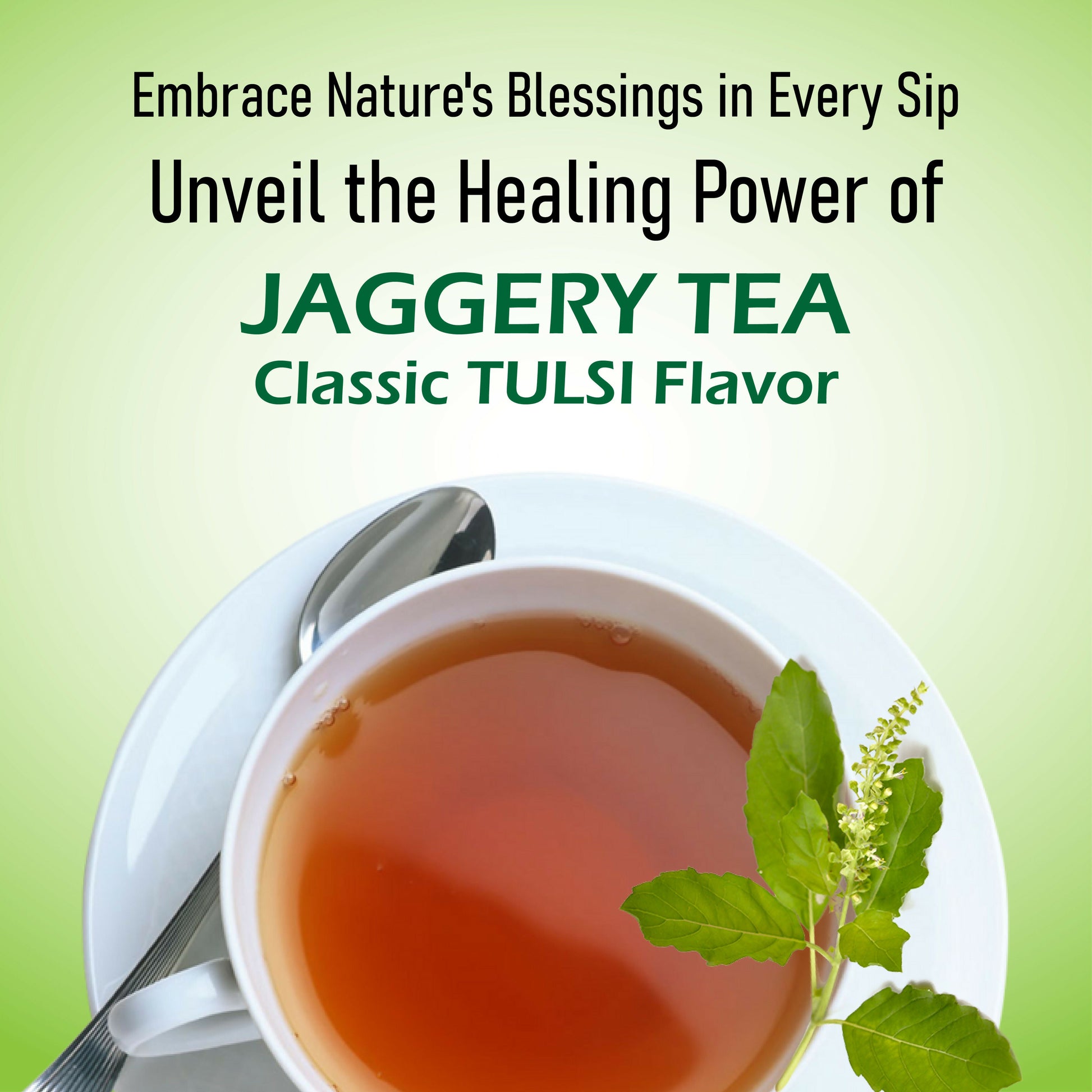 Naivedyam Classic Tulsi Flavour Jaggery Tea | Swadesiicart