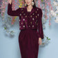 Joban Fashion Wine Hand Embellished Jacket with inner and skirt - Swadesiicart