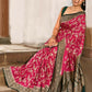 Joban Fashion Hot Pink Crepe Chiffon Pure Handloom Banarasi Silk Saree | Swadesiicart