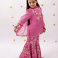 Lil Drama Khilkhilahat Pink Kurta Sharara With Dupatta Set For Girls | Swadesiicart