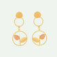 VOJ One Gram Gold-Polished Round Shaped Drop Earrings - Swadesiicart