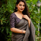 Grey Jute Silk Woven Design Saree with Unstitched Blouse - Hiral Fashion | Swadesiicart