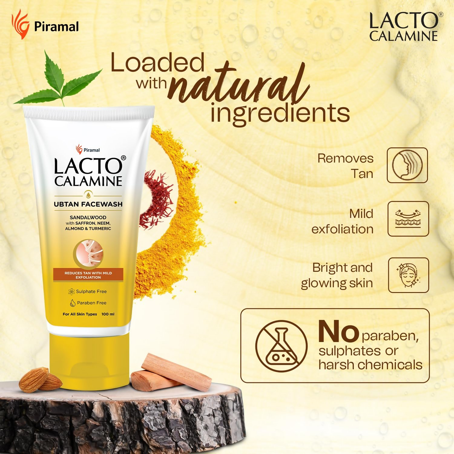 Lacto Calamine Ubtan Face Wash for Glowing Skin - Swadesiicart