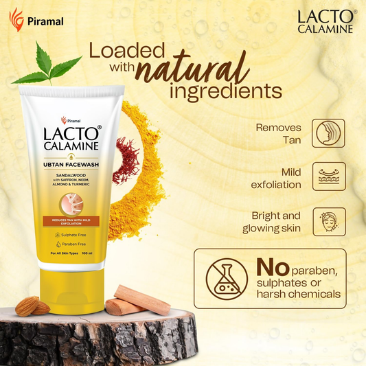 Lacto Calamine Ubtan Face Wash for Glowing Skin - Swadesiicart