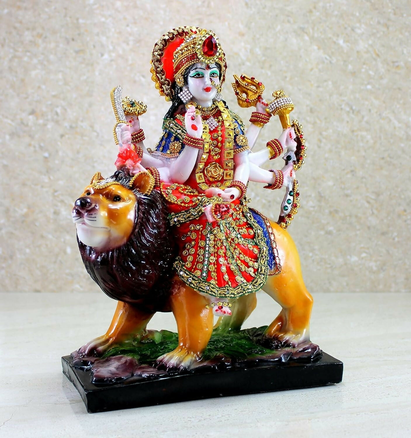 Esplanade Resin Maa Durga Mata Rani Sherawali Murti Idol - Swadesiicart