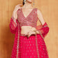 Jyoti Fashion Graceful Rani Pink Sequence with Zari Embroidered Faux Georgette Lehenga Choli with Dupatta | Swadesiicart