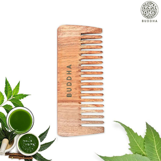Buddha Natural Neem Wood Wide Tooth Shampoo Comb - Buddha Naturals