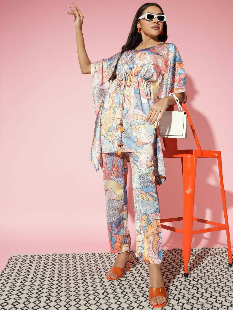 Myshka Multi Printed Women Bling & Sparkly Co-Ords - Swadesiicart