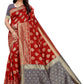 Vamika Banarasi Jacquard Weaving Red Saree (Dangal Red) | Swadesiicart
