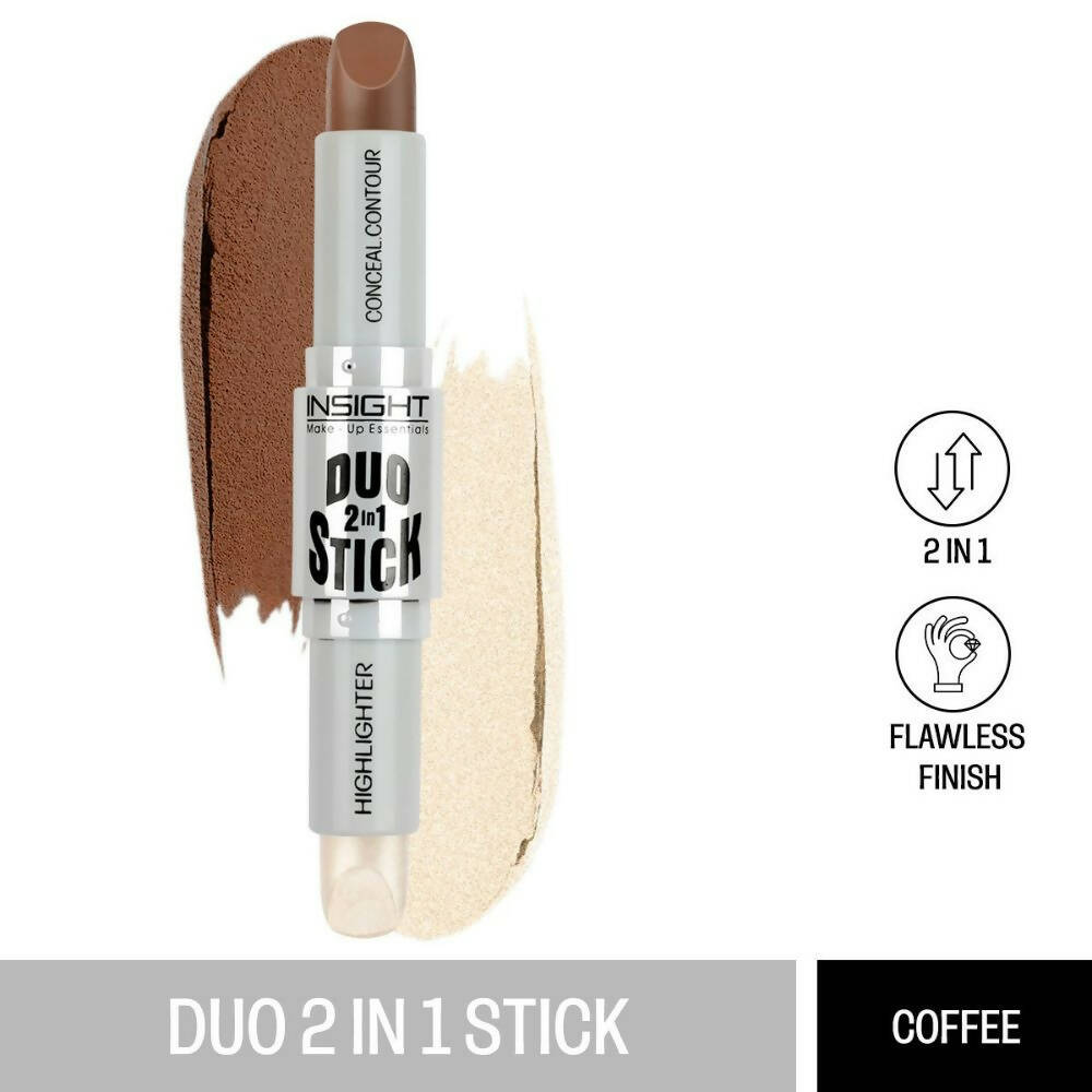 Insight Cosmetics Duo Stick Contour + Highlighter - 02 Coffee - Swadesiicart