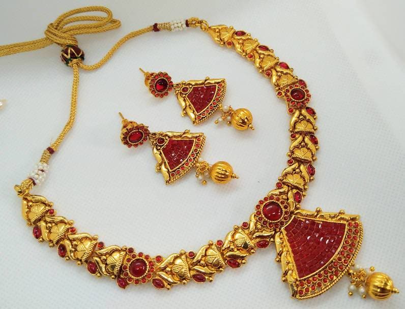Pink Antique Necklace Set