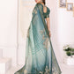 Joban Fashion Teal Floral Print pattern Banarasi Silk Sarees | Swadesiicart