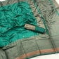 DEIANA'S Beautiful Designer Golden zari Soft Lichi Silk Saree - Rama - Swadesiicart
