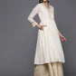 Ahalyaa Women's Traditional wear Ethnic Dress - Off White | Swadesiicart