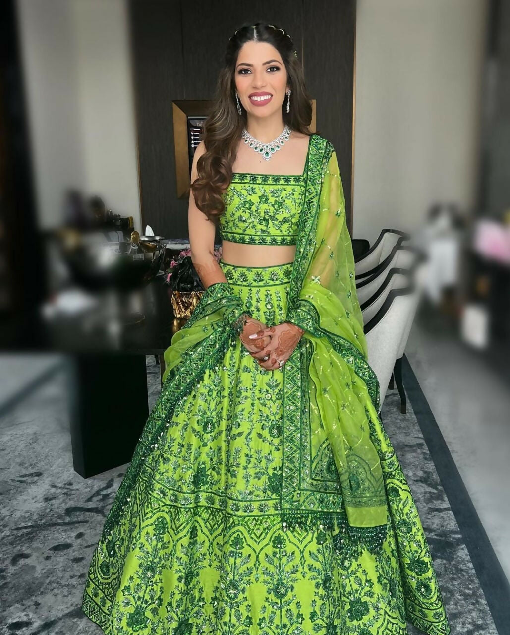 Jyoti Fashion Green 3MM Sequin Jari Embroidered Malai Satin Silk Lehenga Choli with Dupatta | Swadesiicart