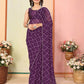 Purple Georgette Designer Printed Ready To Wear Saree - Elite | Swadesiicart
