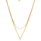 Layered Pearl and Gold Neckpiece with Emeralds (Gold) - Ruby Raang | Swadesiicart