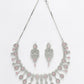 NVR Women's silver plated & Pink CZ stone handcrafted jewellery set - Swadesiicart