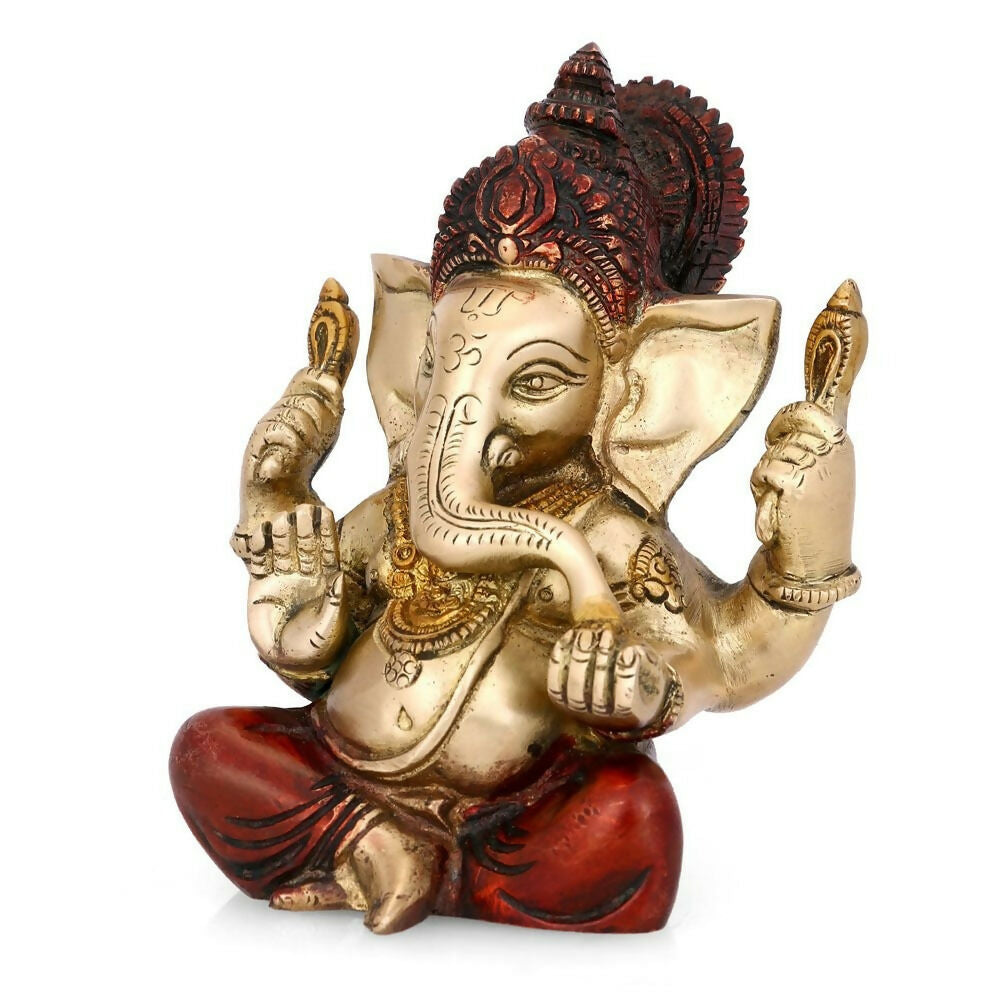 Collectible India Brass Ganesh Ganesha Murti Idol - Swadesiicart