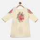 Ahalyaa Beige Crepe Floral Printed Kids Kurta Palazzo Set With Dupatta For Girls | Swadesiicart