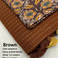 Brown Linen Sequence Saree with Unstitched Blouse - Hiral Fashion | Swadesiicart