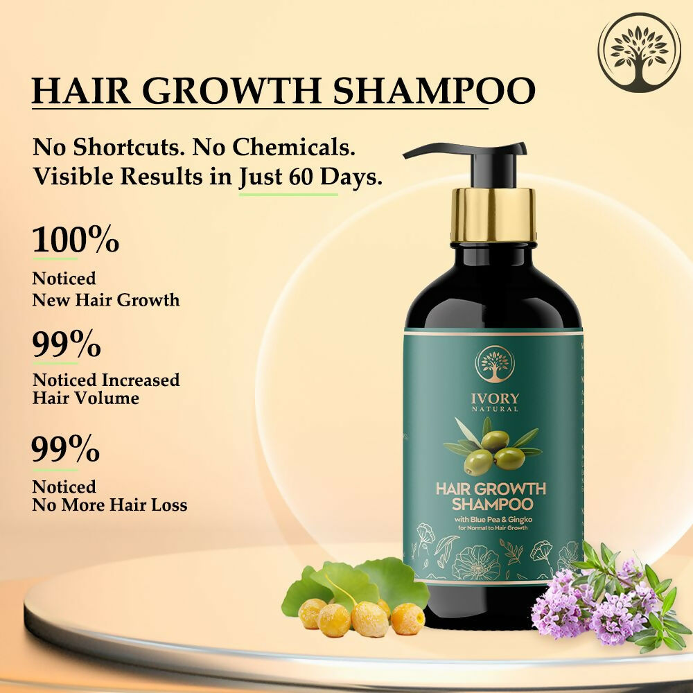 Ivory Natural Hair Shampoo For Growth - Hair Wellness & Nourishment For Both Men And Women | Swadesiicart