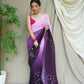 Vamsee Antara Violet Georgette Saree - Swadesiicart