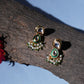 Dual Kundan Stone with Earrings (Gold) - Ruby Raang - Swadesiicart