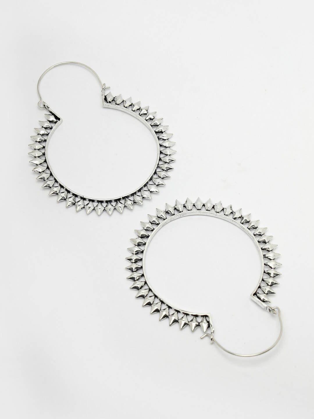 NVR Women Silver Full Circular Hoop Earrings - Swadesiicart