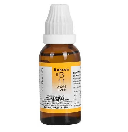 Bakson's Homeopathy B11 Drops (Pain) | Swadesiicart