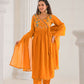 Ethnic Festive Wear Viscose Chanderi orange Stitched Suit With Dupatta - Tanisha | Swadesiicart
