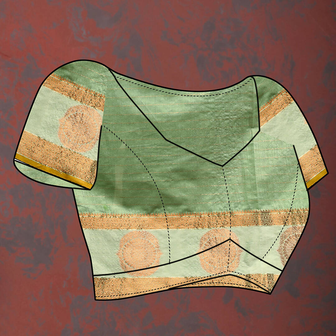 Lorenvalley Fashion Seagreen Cotton with Woven Design Zari Weaving Saree - Swadesiicart