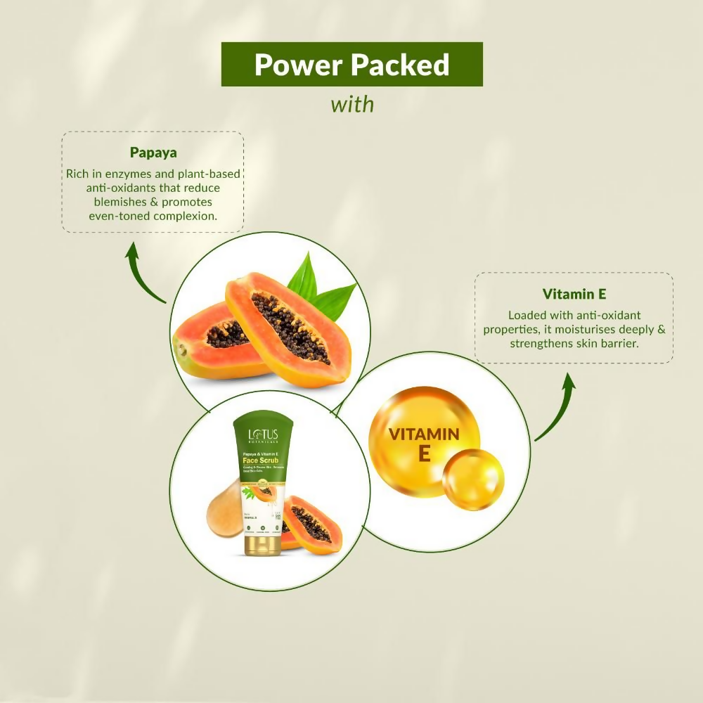 Lotus Botanicals Papaya & Vitamin E Face Scrub | Swadesiicart