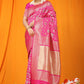 Jyoti Fashion Women's Rani Pink Kanjivaram Silk Zari Woven Saree with Blouse | Swadesiicart