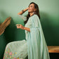 Aqua Blue Georgette Handwork Unstitched Dress Material - Hanika | Swadesiicart