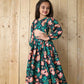 Aayaa Designer Printed Chinon Crochet Sequance Kids Lehenga Choli - Green