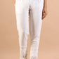 Juniper Women's White Rayon Solid Straight Pant | Swadesiicart