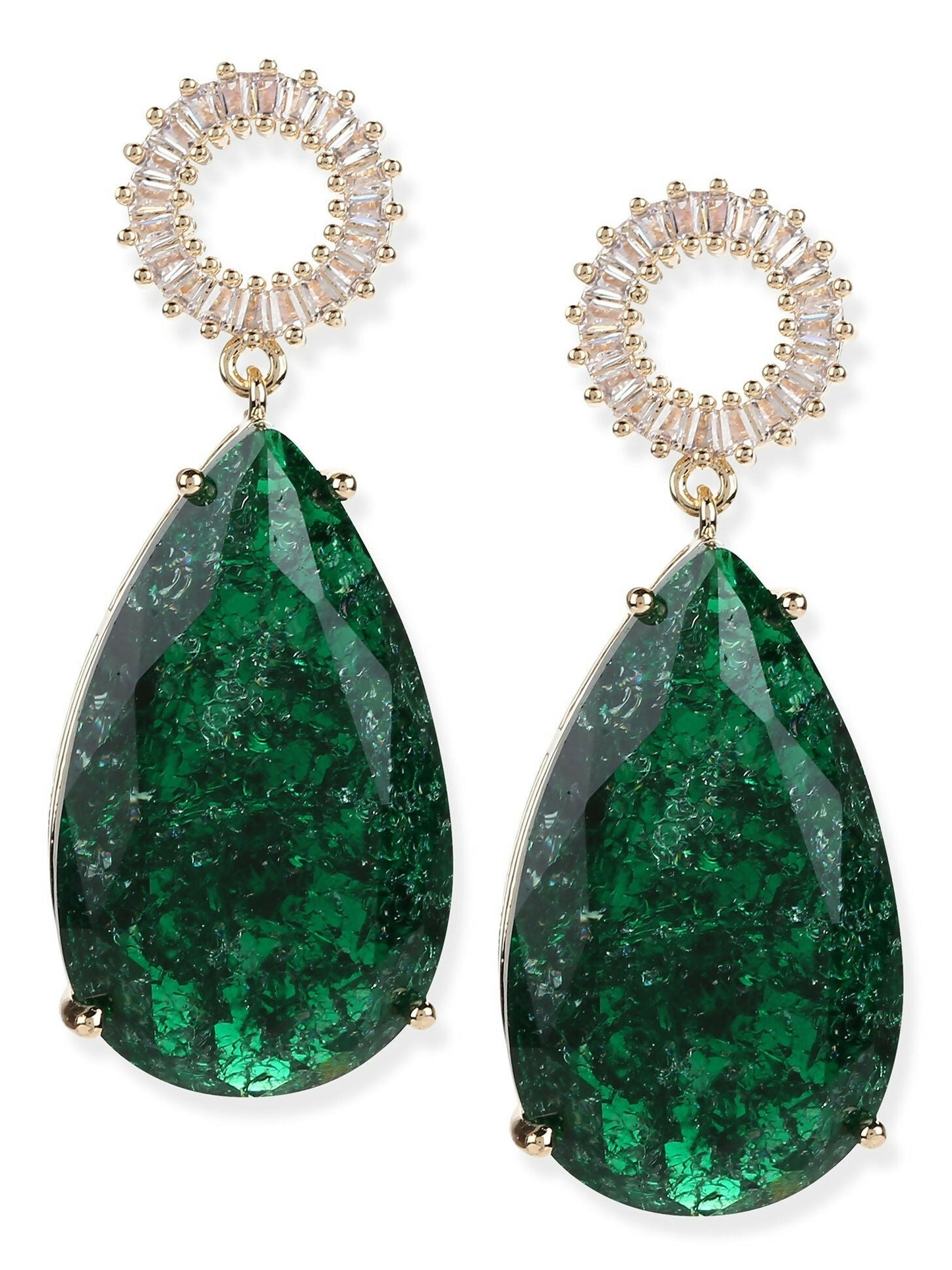Green Druzy Quartz Earrings- Ruby Raang | Swadesiicart