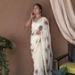 Vamsee Fana Off White Georgette Silk Saree - Swadesiicart