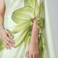 Vastranavya Mint Green Freehand Floral Print Ready to Wear Saree | Swadesiicart