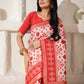Shree Shyam Fashion Linen Cotton Red & White Saree