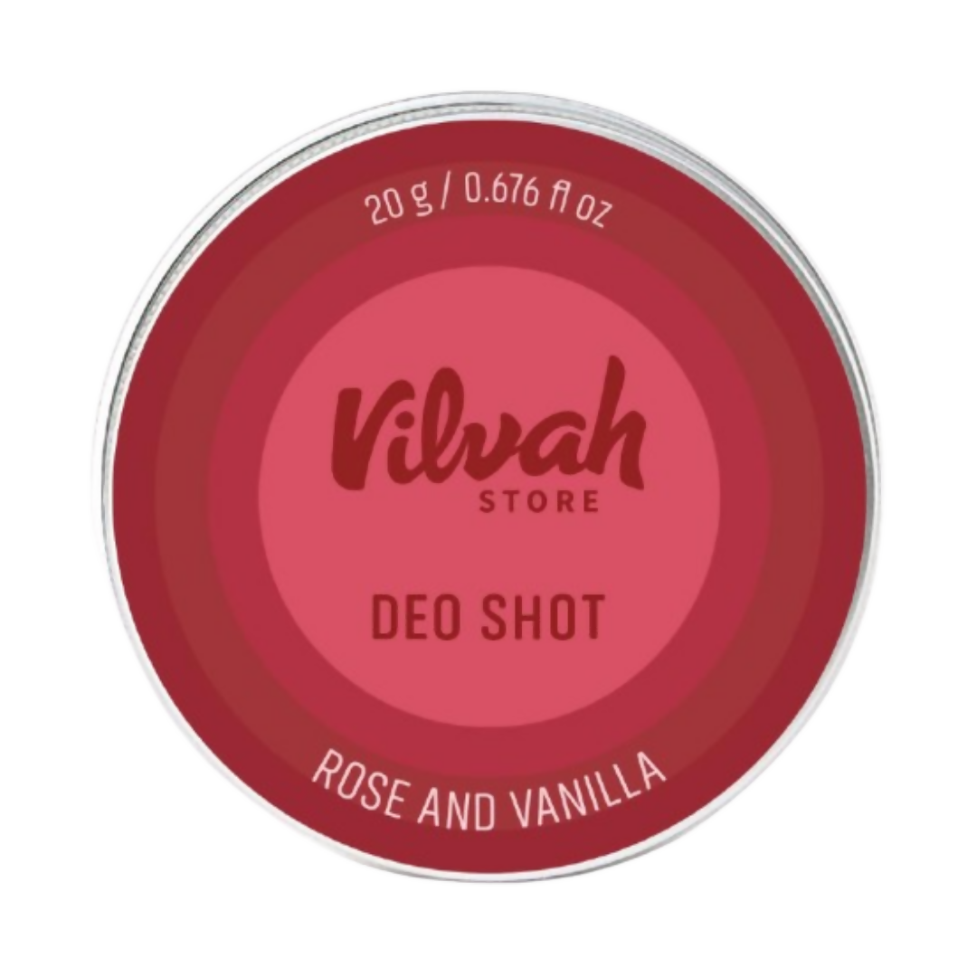 Vilvah Store Rose And Vanilla Deo Shot 24 Hour Odor-Free Underarms - Swadesiicart
