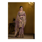 Purple Pure Banarasi Crush Pure Khatli work Designer Saree With Blouse. - Rajasvi | Swadesiicart