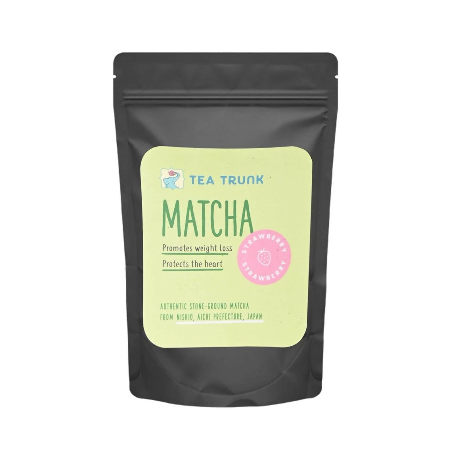 Tea Trunk Strawberry Matcha Green Tea Power - Pure Ceremonial Grade | Swadesiicart
